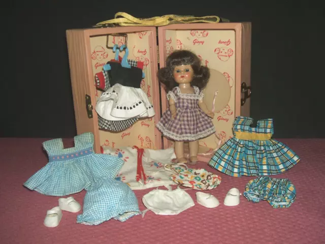 1954  GINNY DOLL with TRUNK + CLOTHES / DRESSES ~ VOGUE