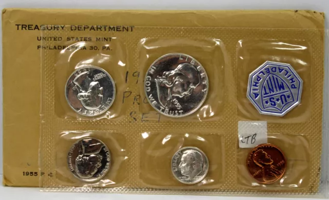 1955 US Mint Issued Silver Proof Set !!