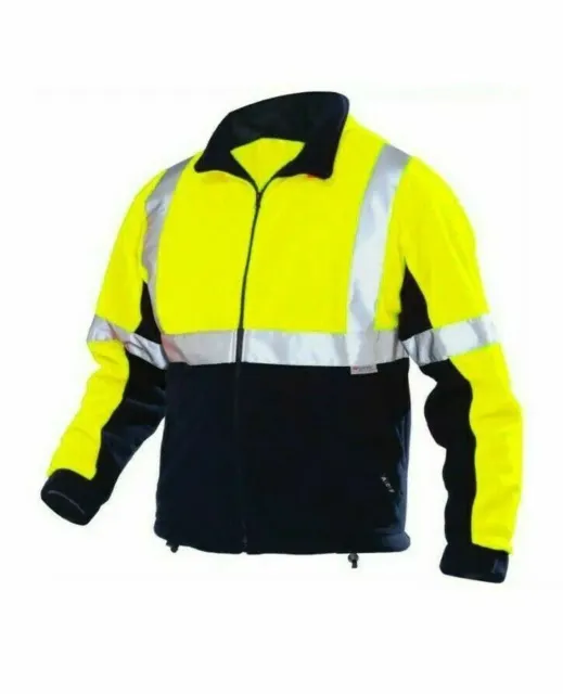 Big Size Hi-Vis Mens Safety Jacket 3M Reflective Work Wear Pullover Full zip