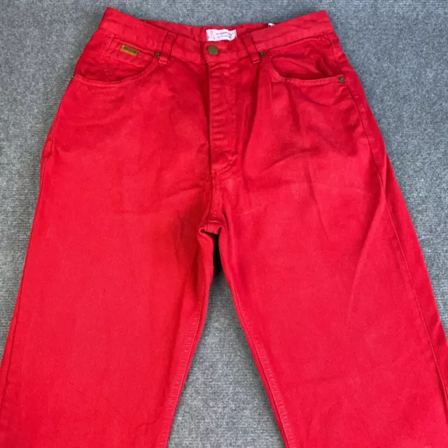 Vtge Morrisons Wool Denim Jeans Womens Size 11 Red Straight High Waist AU Made