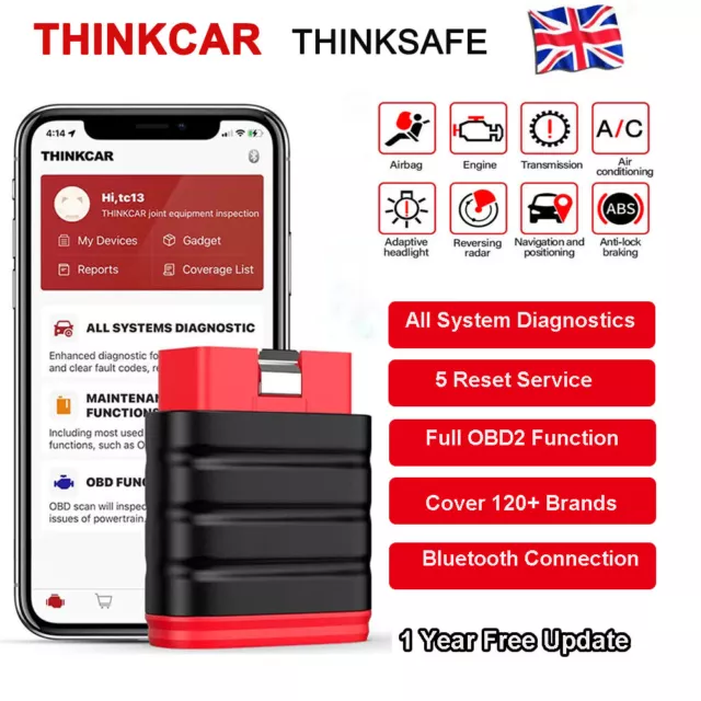 ThinkCar Thinksafe OBD2 Scanner Bluetooth Full System Scan Car Diagnostic Tool