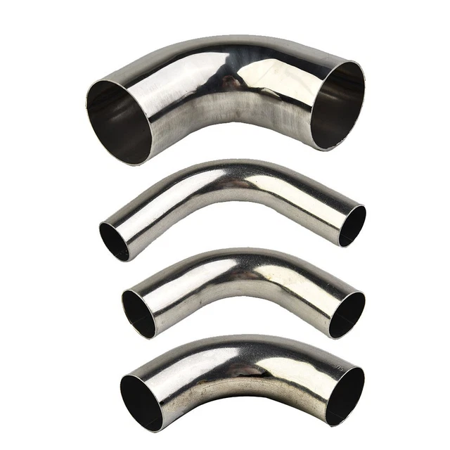 4 Coudes à 45° En Acier Inoxydable 304 - Diamètre 35 Mm - Pour échappement, Rampe, Tuyauterie - Formé Sur Mandrin, Qualité Miroir