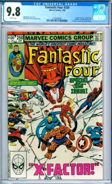 FANTASTIC FOUR 250 CGC 9.8 WP CAPTAIN AMERICA SPIDERMAN New CGC Case Marvel 1983