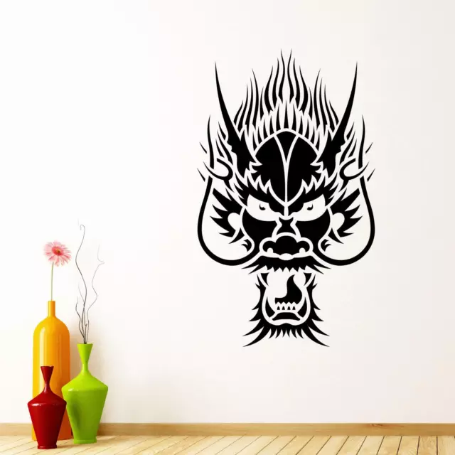 Chinese Dragon Head Wall Sticker Decal Transfer Home Bedroom Matt Vinyl UK