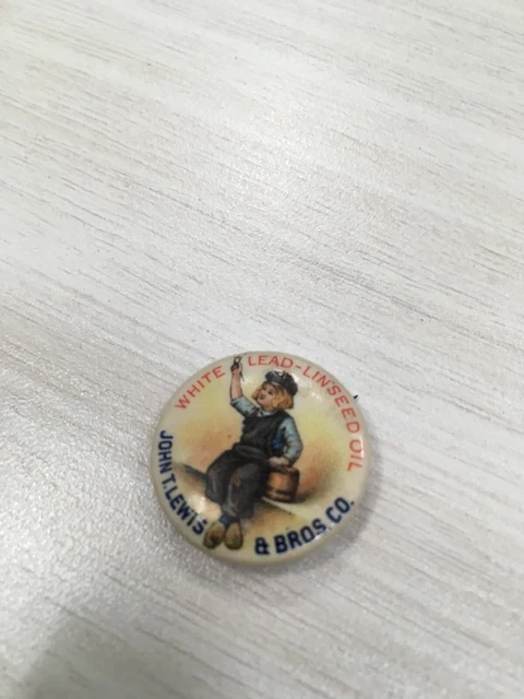 Dutch Boy Paint Pinback Button White Lead Linseed Oil