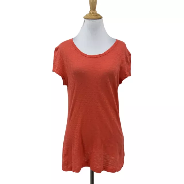 Rag & Bone Scoop Neck Tee Womens M Medium Short Sleeve Solid Orange Cotton Shirt