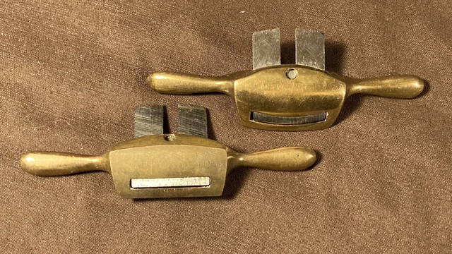 2 Vintage Bronze Spoke Shave Draw Knife Plane Small Detail Draw Knife Tool