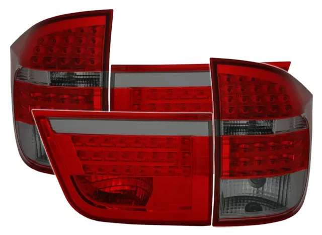 LED Rückleuchten Set für BMW X5 E70 3/07-6/10 in Rot Smoke Heckleuchten