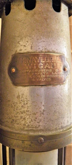 Antique Brass & Aluminum Mining Oil Safety Lamp By J.H Naylor Ltd Wigan 8