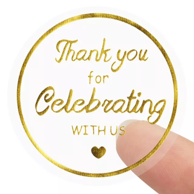 500 Pcs 1.5 Inch Thank You For Celebrating With Us Stickers for Birthday Wedding