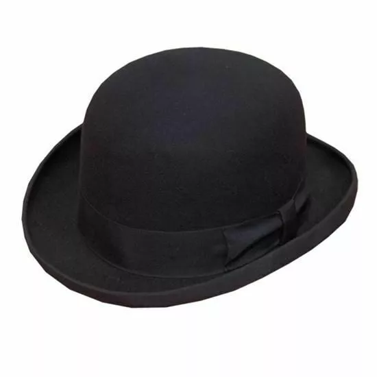Black Adults Bowler Hat 100% Wool 4 Sizes Sent Boxed