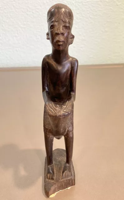 Genuine Ebony Nat Sculpture By Makonde Tribe Tanzania 7.5” Wooden DAMAGED