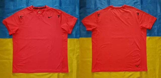 ● Rafael Nadal Tennis Orange Shirt Nike Dri Fit Size Men's Adult 2Xl ●