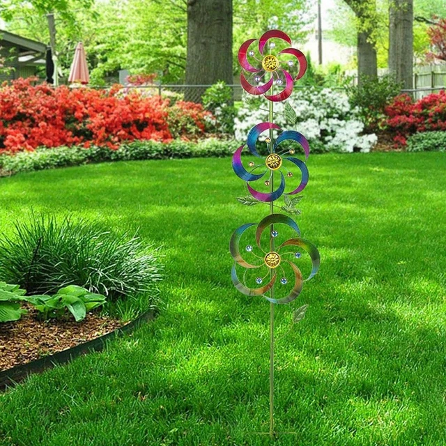 Moulin à Vent Papillon En Métal Pour Jardin – Décoratif Avec Carillon, 135 X 40 Cm