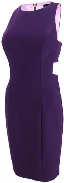 Betsy & Adam Womens Cutout Contrast Lined Sheath Dress,Purple,8 2