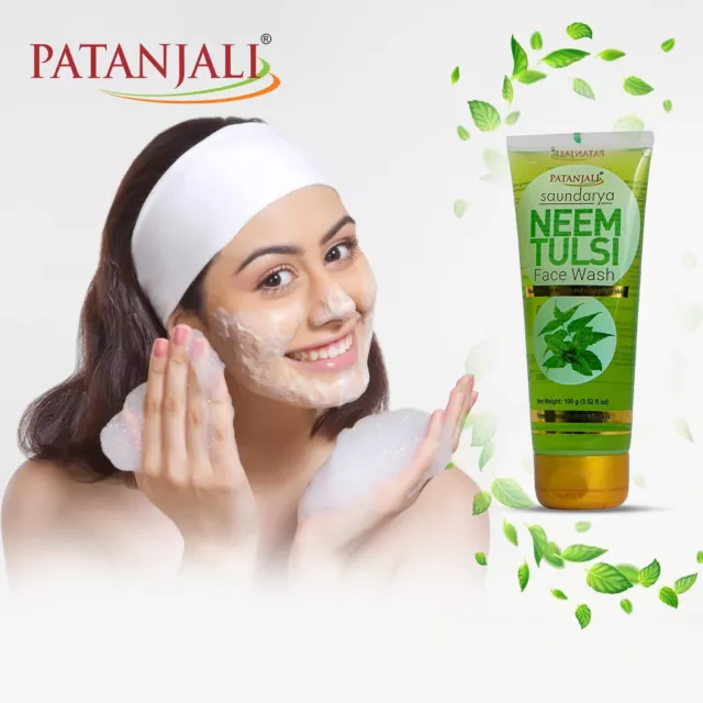 5x Patanjali Saundarya  Aloe Vera Neem Tulsi Face Wash For Acne Pimples -100gm