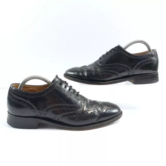 Zapatos de vestir formales Loakes Black Brogues con cordones de diseñador talla 7 Reino Unido