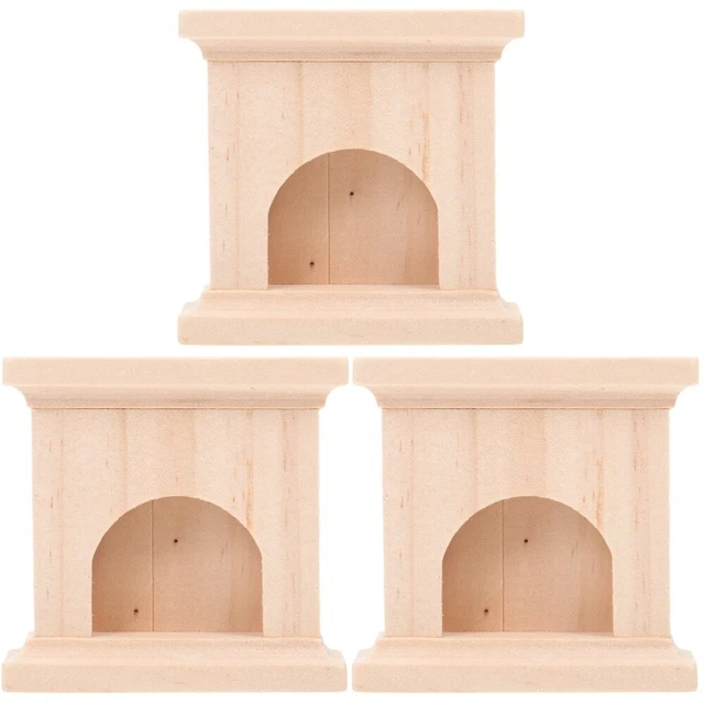 3 pz camino modello legni letto a castello letto a bambola in legno piccola decorazione casa