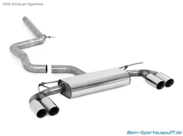 Duplex Racinganlage ab Kat VW Golf 7 1.4 TSI 2.0 TDI + GTD je 2x80mm rund