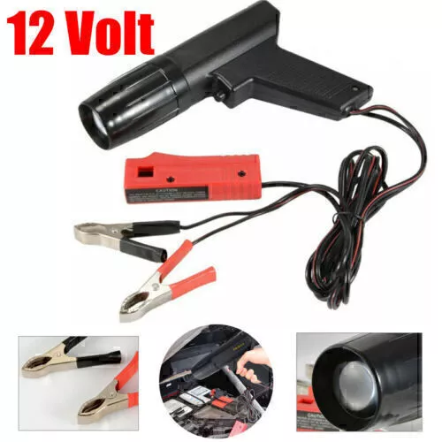 12V Xenon Strobe Ignition Engine Timing Light + Battery Lead Clips