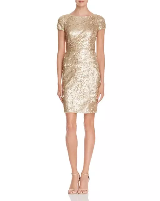 $158 Adrianna Papell Size 8 Womens Sequin Cap Sleeve Dress A637