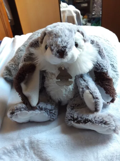 LC/Peluche doudou Lapin Marius Blanc Marron Gde Oreille Histoire D Ours tbe 30cm