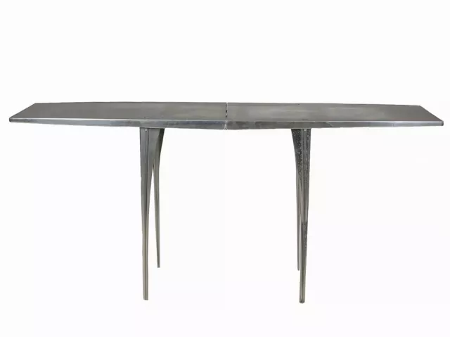 Industrial 1960s Modernist Polished Metal Console table
