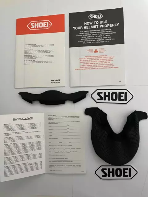 Shoei Helmet Rf-1100 Xr-1100 Accessories Bag Breath Guard Chin Curtain 2 Manuals