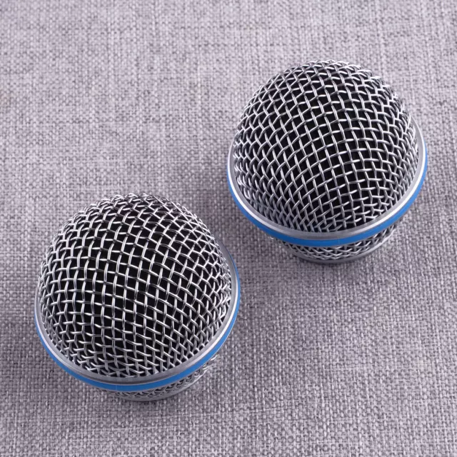 2Pcs Ball Head Mesh Microphone Grille Grill Parts Fit For Shure Beta58A SM58