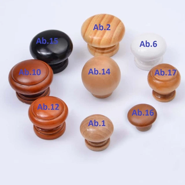 22mm -38mm Wooden Wood Cabinet Knob Handle Pull Cupboard Closet Drawer Knob