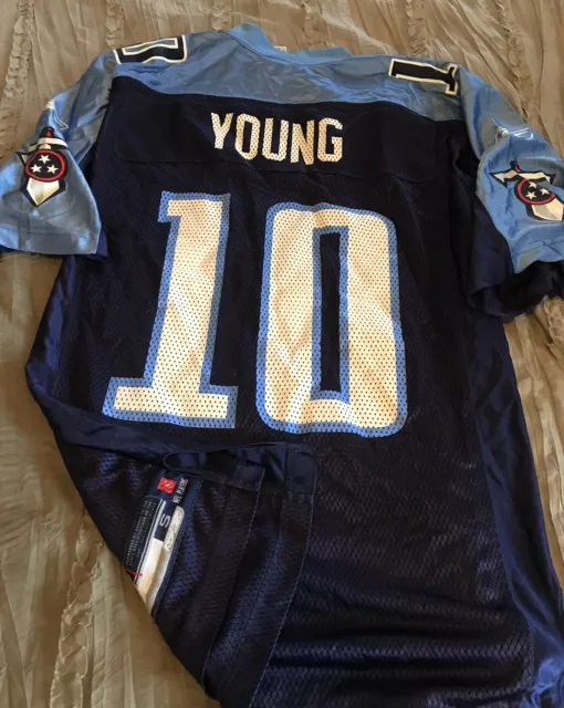 VINCE YOUNG Tennessee TITANS Football REEBOK Replica Size SMALL Jersey NFL Blue