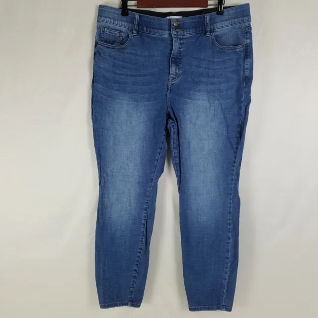LANE BRYANT WOMEN'S Sz 38 Waist Jeans Blue Medium Wash High Rise