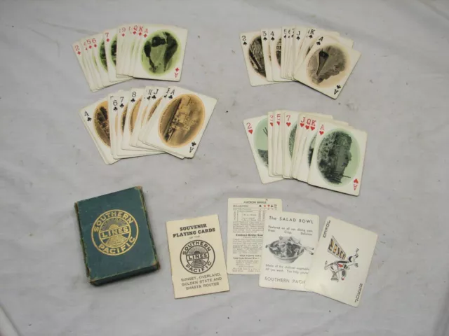 Vintage Southern Pacific Lines Playing Cards Souvenir Train Railroad Deck RR