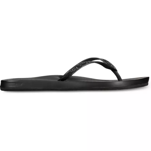 REEF WOMENS STARGAZER Black Glitter Flip-Flops Shoes 7 Medium (B,M ...