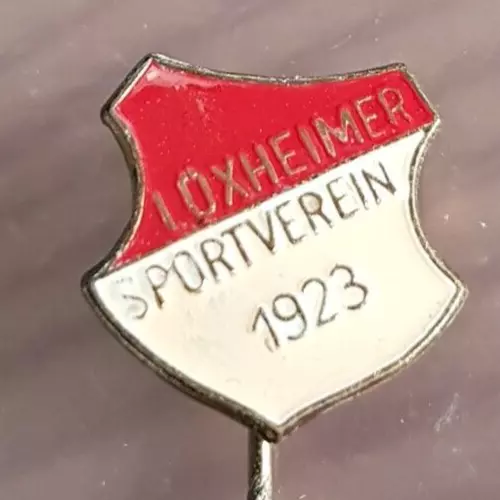 alte Anstecknadel Abzeichen Hakennadel  Lüxheimer SV Fußball Verband Mittelrhein