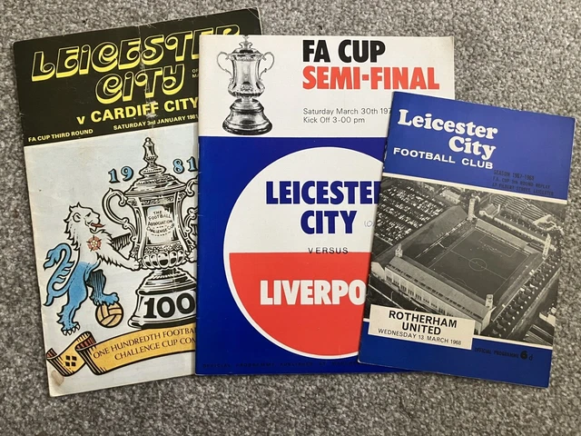 Leicester City 3  FA Cup programmes as listed including a semi final