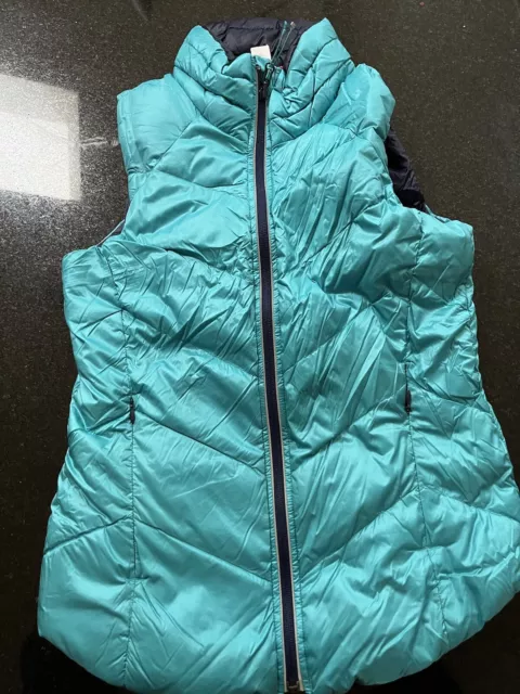 IVIVVA Girl's Reversible Goose Down Puffer Vest Jacket Blue Green Size 14