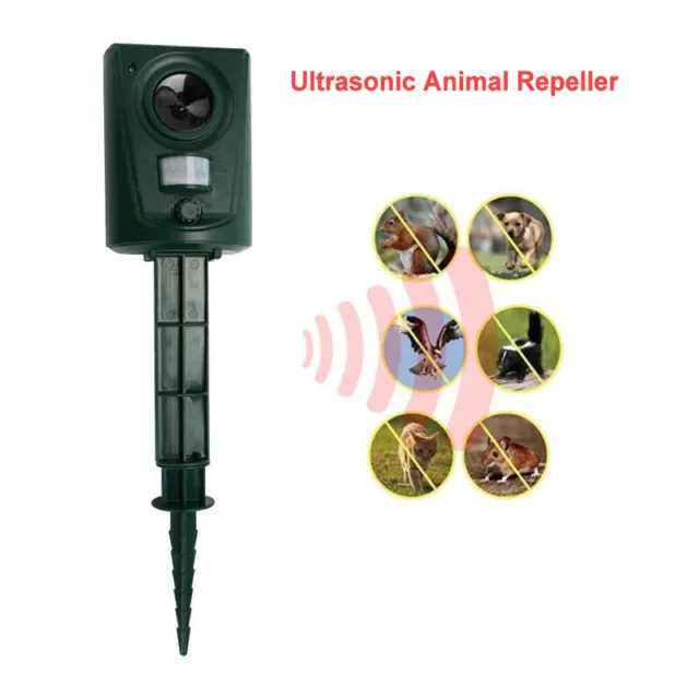 Ultrasonic Animal Repeller Bird Dog Cat Skunk Deer Raccoon Scarer Repellent
