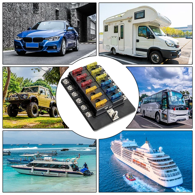 Waterproof Blade Fuse Box Holder Power Block for Marine Car Bus Truck