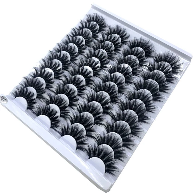 3-20 Pair 3D Natural Bushy Cross False Eyelashes Mink Hair Eye Lashes Black new