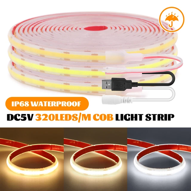 5V COB LED Strip Light Dimmer Flexible Tape Lights Under