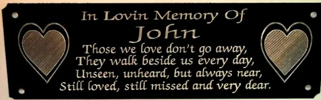 Love Heart Bench Memorial Plaque Plate Sign Personalised Engraved 140x55mm ...