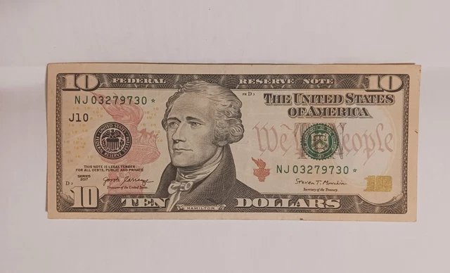 $10 Star Note - Low Run Size, US Ten Dollars