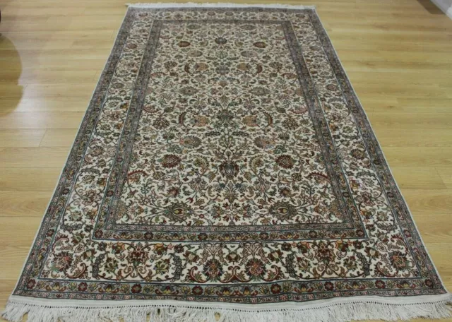 Persian Oriental Hand Knotted Silk Rug Carpet, Floor Room Decor Handmade 258x142 2