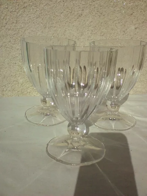 3 Verres à eau Cristal Villeroy et boch signés
