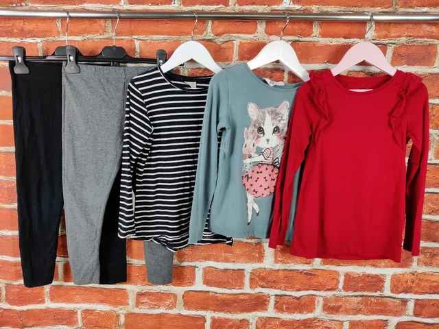 GIRLS BUNDLE AGE 6-7 YEARS NEXT ZARA etc LEGGINGS LONG SLEEVE TOP T-SHIRT 122CM
