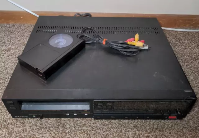 Sony Super BetaMax Player SL-HF360 SuperBeta Beta VCR w/cables & random tape