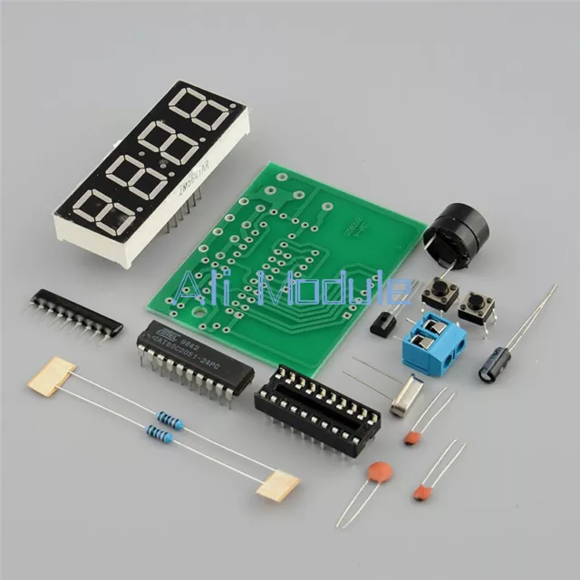 New 4 Bits Digital AT89C2051 Electronic Clock Production Suit Set DIY Kit MO