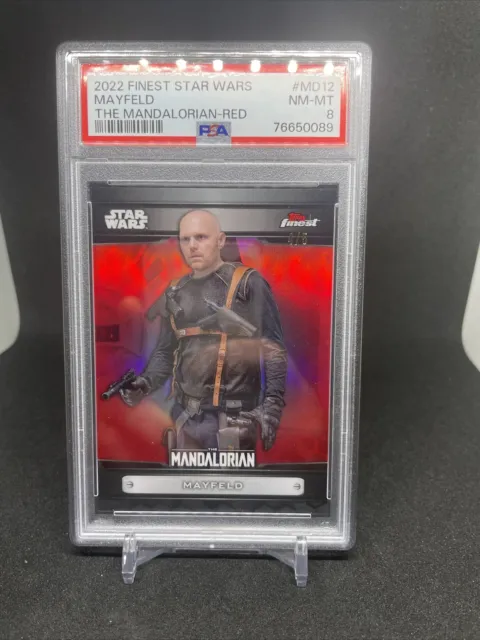 2022 Topps Star Wars Finest Mandalorian Red /5 PSA 8 MD-12 MAYFIELD BURR POP 1