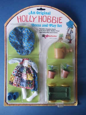 Vintage 1970s HOLLY HOBBIE Dress and Play Set Knickerbocker MOC Gardening